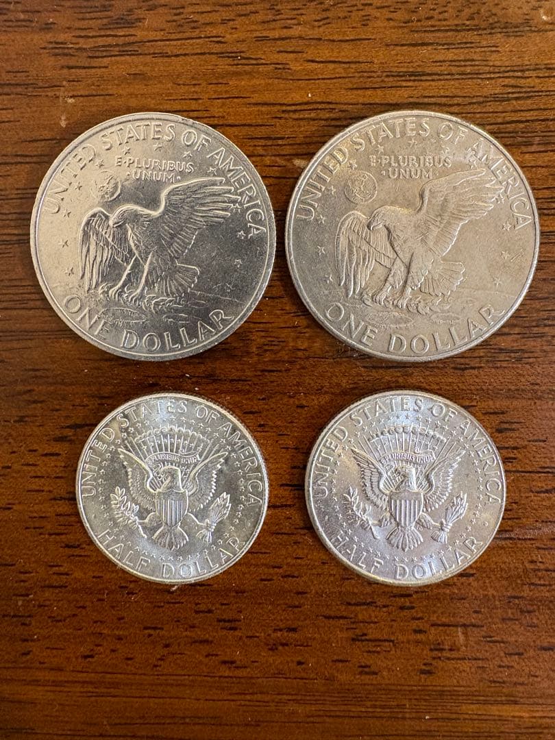 アメリカ　1ダラー　ハーフダラー銀貨セット