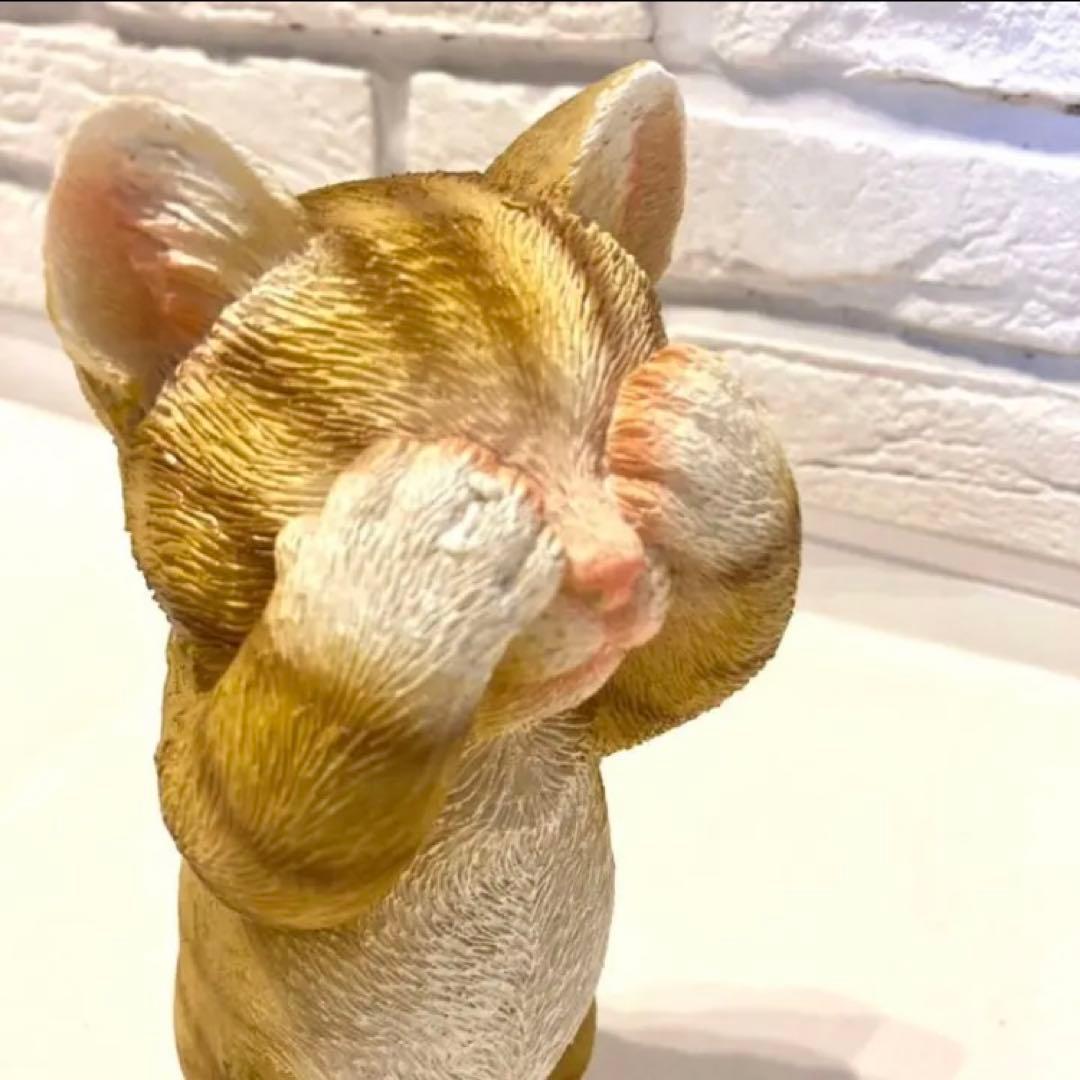 新品】こねこ3匹セット　ガーデン雑貨　置物　トラネコ　猫　動物　アニマル