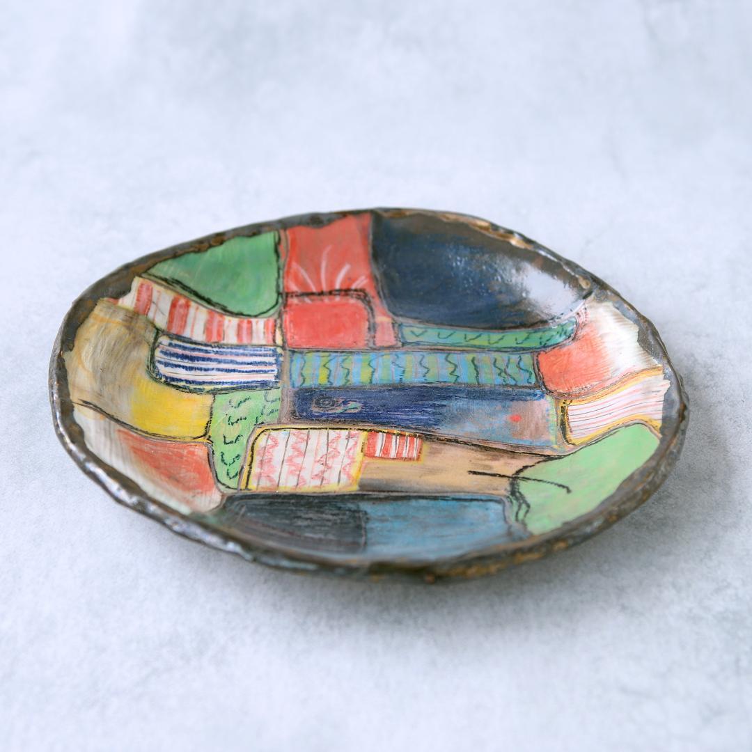 田園風景・丸皿