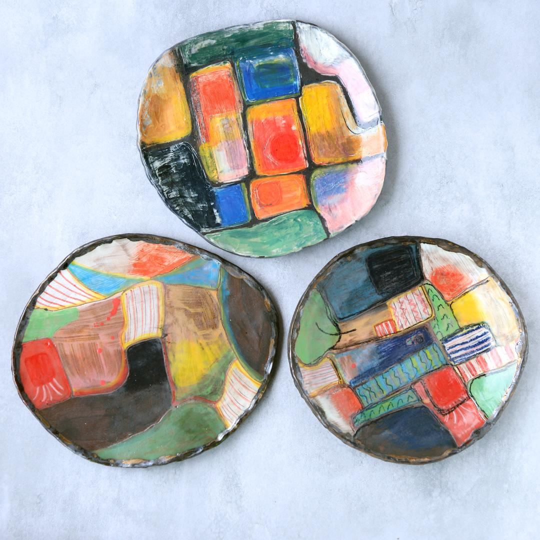 田園風景・丸皿