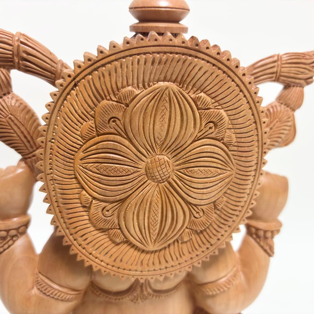 【超特大】神木カダムウッド製　木製　ガネーシャ像 置物 約30cm