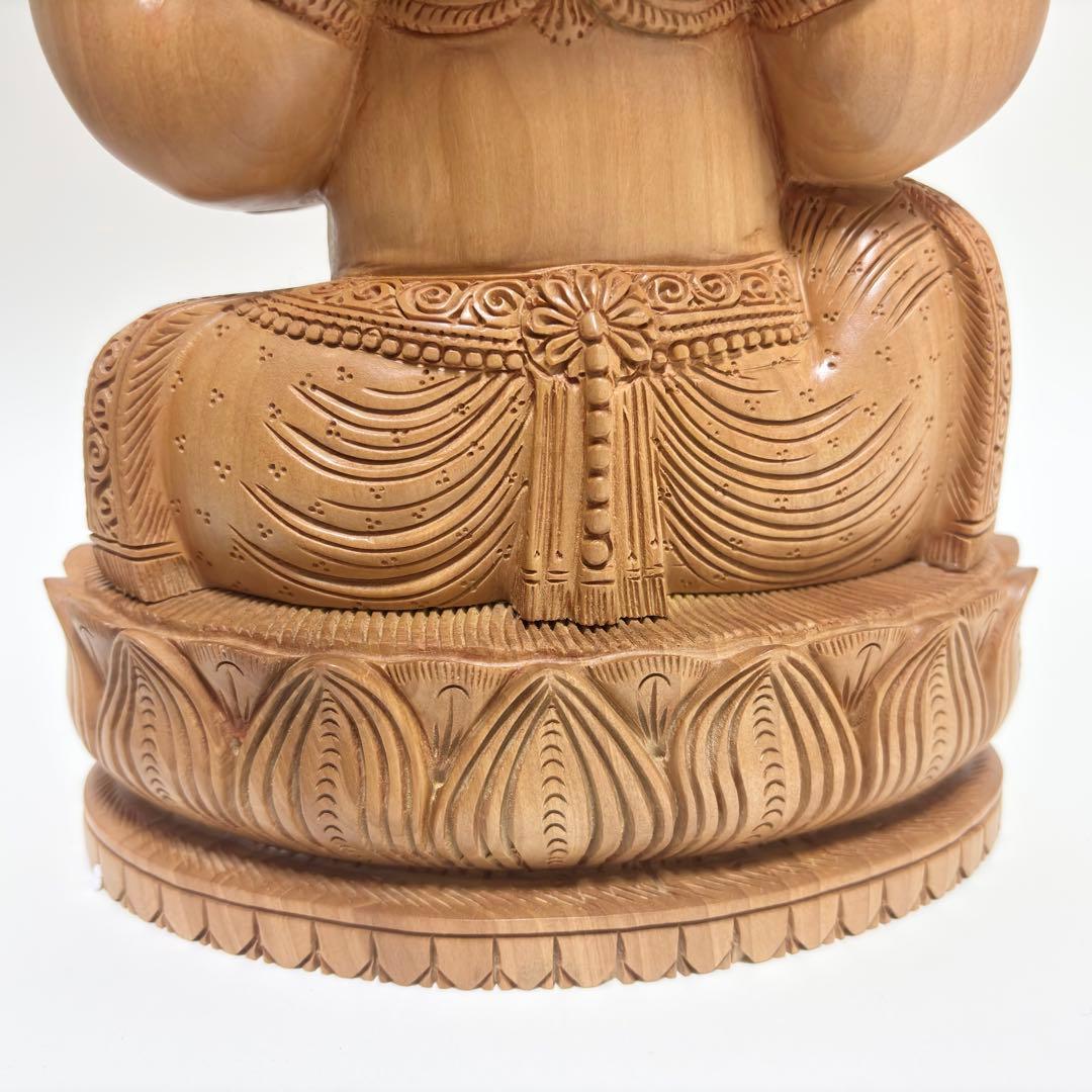 【超特大】神木カダムウッド製　木製　ガネーシャ像 置物 約30cm
