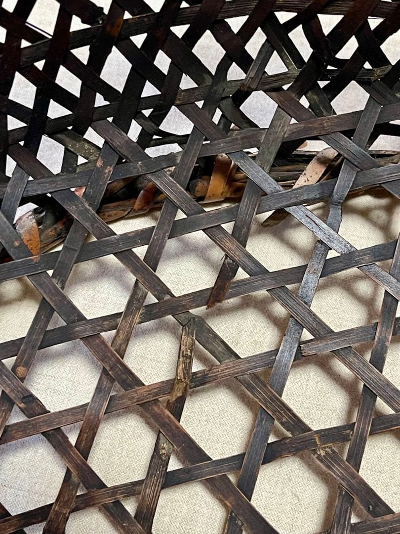 昭和レトロ 竹籠 竹 かご バスケット 籠 小物入れ 古道具 古物 古雑貨