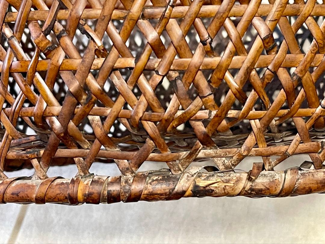 昭和レトロ 竹籠 竹 かご バスケット 籠 小物入れ 古道具 古物 古雑貨