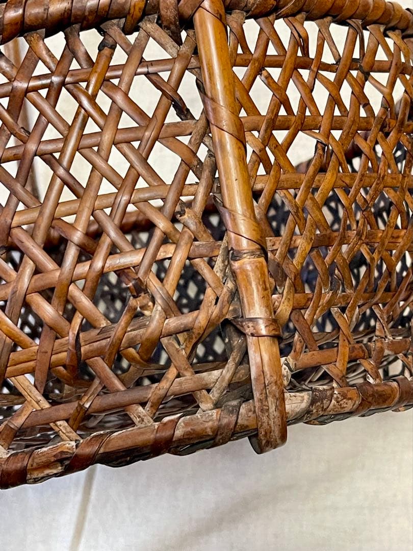 昭和レトロ 竹籠 竹 かご バスケット 籠 小物入れ 古道具 古物 古雑貨