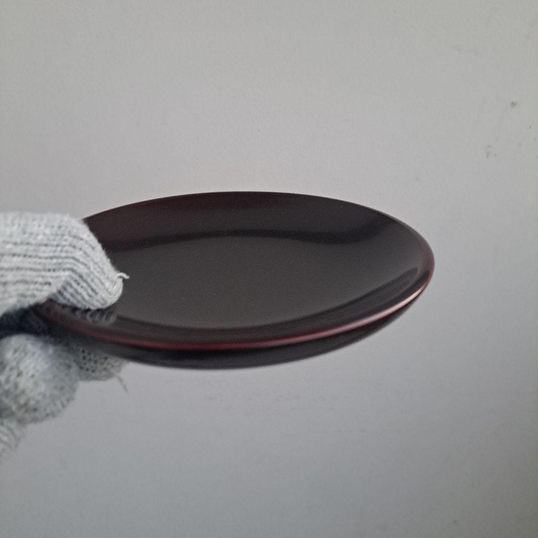 【岩手県\"秀衡塗　丸三漆器 5寸\"銘々皿×5客セット】天然木製　溜塗　長期保管品