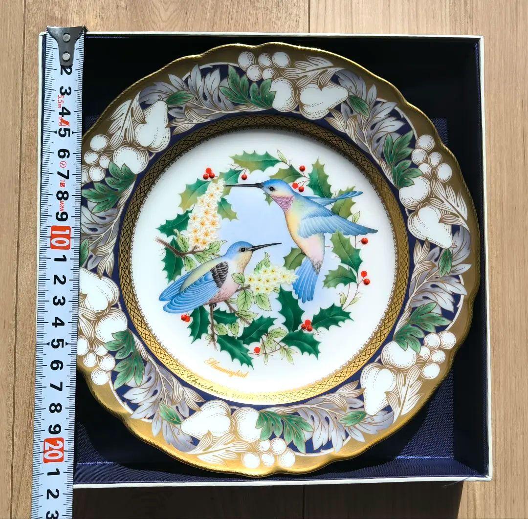 ノリタケ 限定品プレート 2000 ハチドリ 青い鳥 陶器 金彩