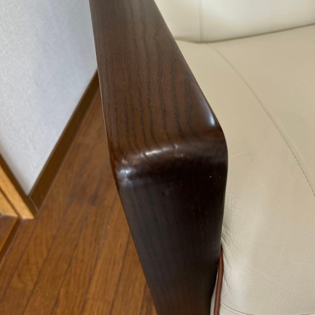 本革　1掛けソファー　ベージュ　ヴィンテージ　アンティーク　年代物 モダン