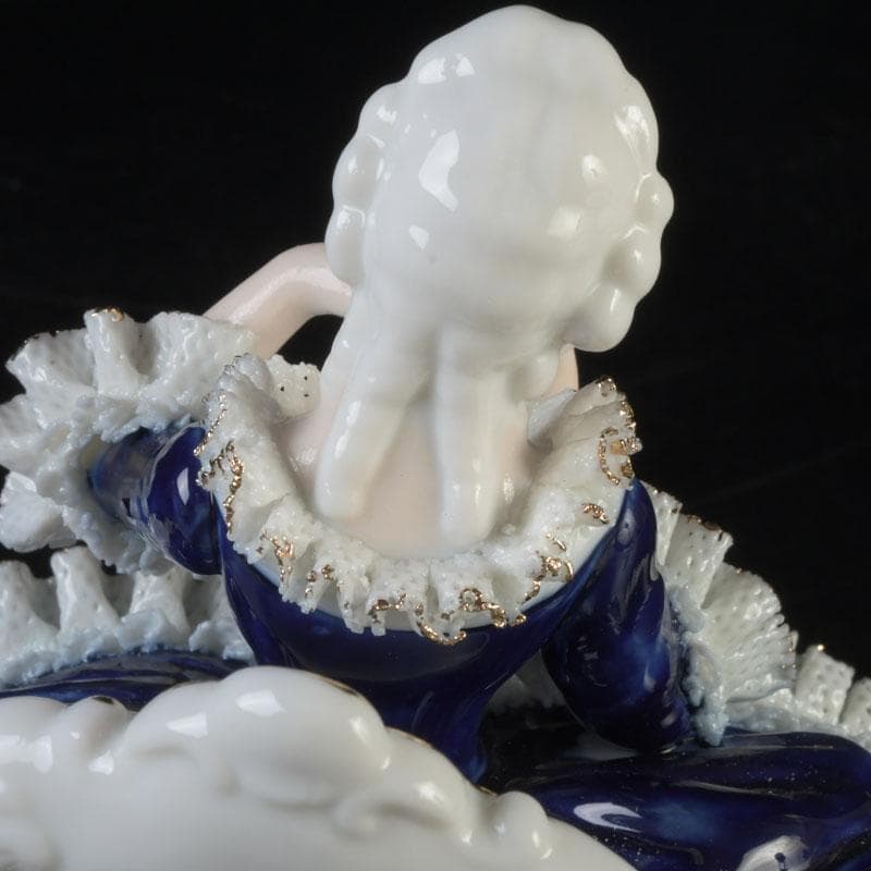 西洋陶器　レースドール　レース人形　箱付　V　A78A