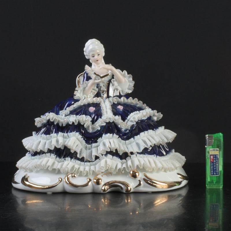 西洋陶器　レースドール　レース人形　箱付　V　A78A