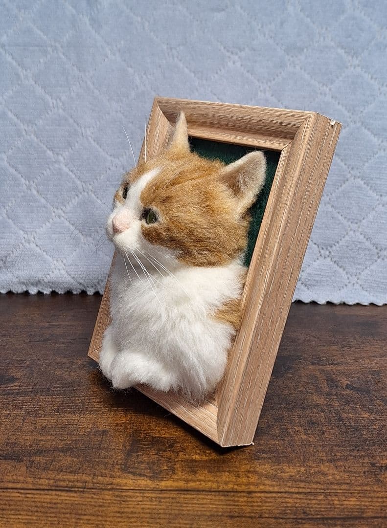 羊毛フェルト 猫のフレームアート