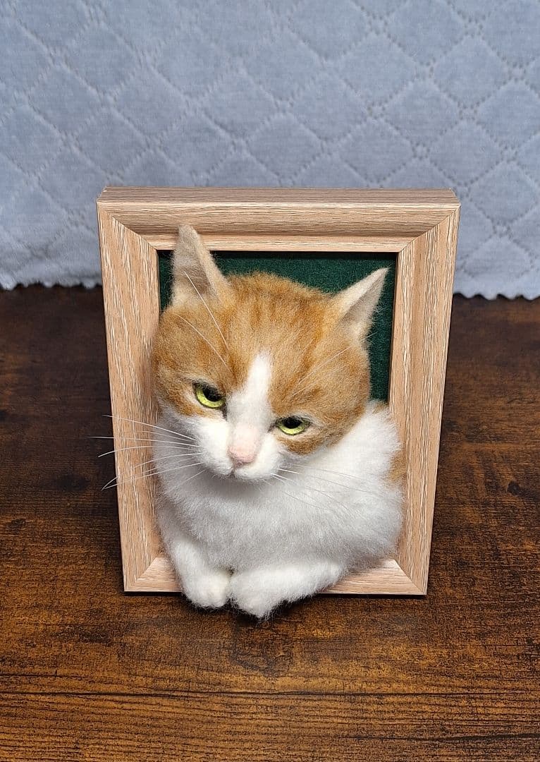 羊毛フェルト 猫のフレームアート