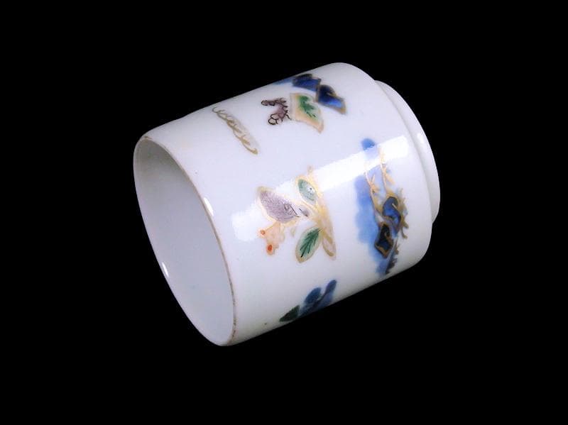 古伊万里　染錦　春駒の図　のぞき　猪口　A868AS-CYt