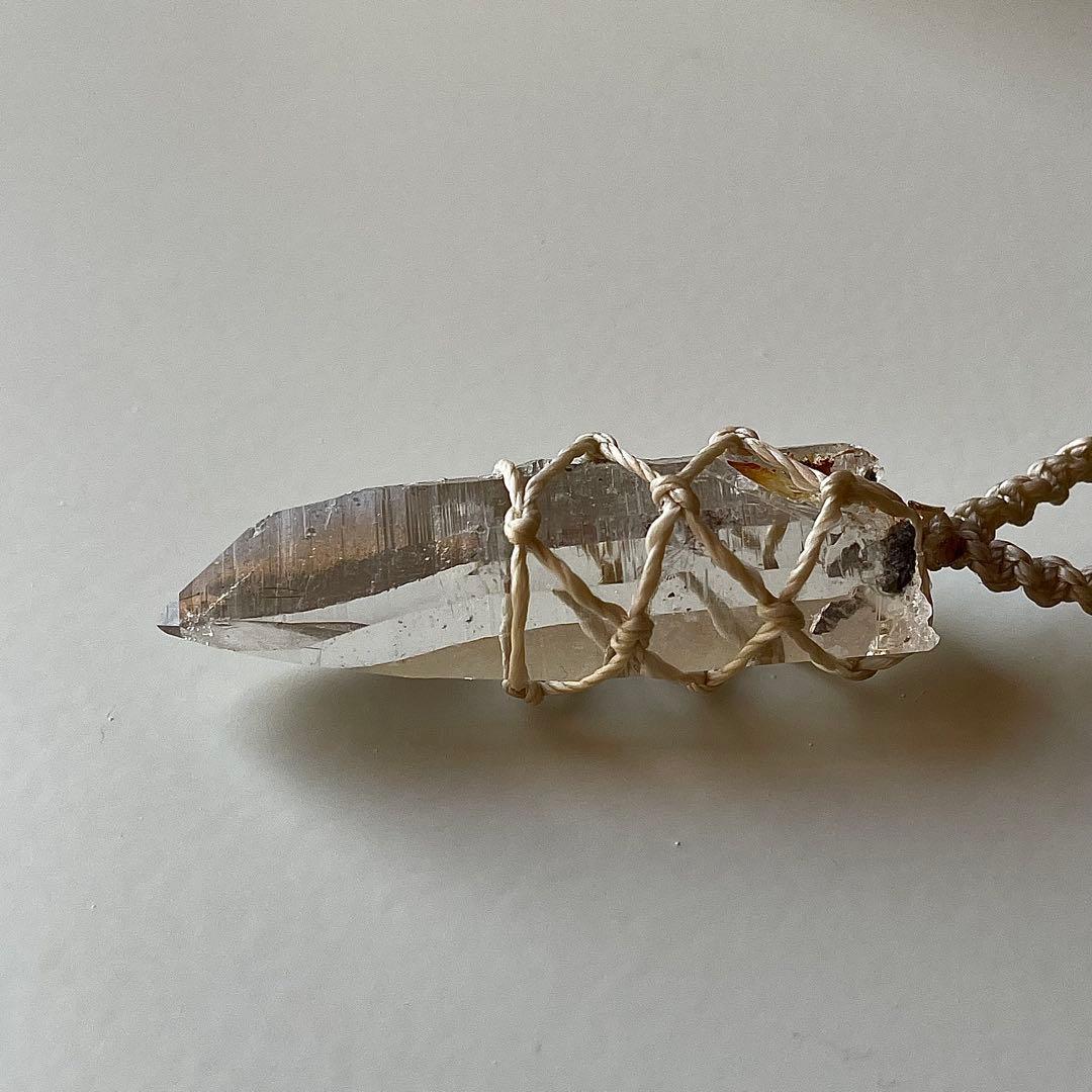 ヒマラヤ水晶 ガネッシュヒマール ＊ ハンドメイド マクラメネックレス 61