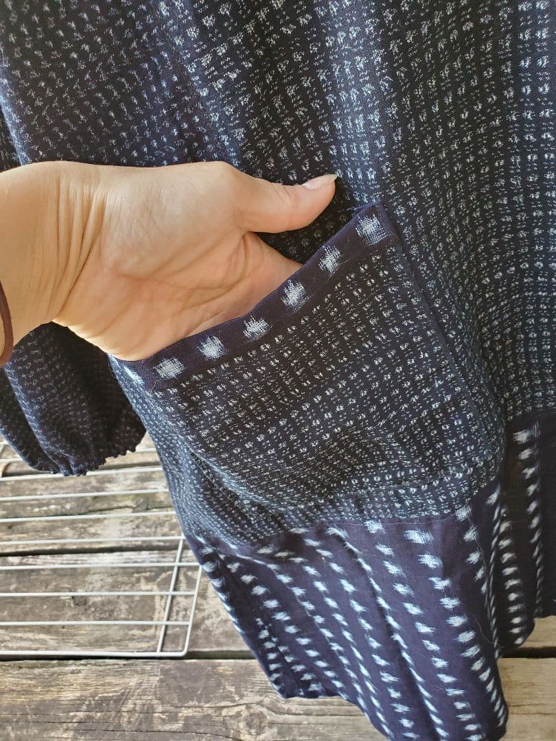 久留米絣の割烹着、エプロン