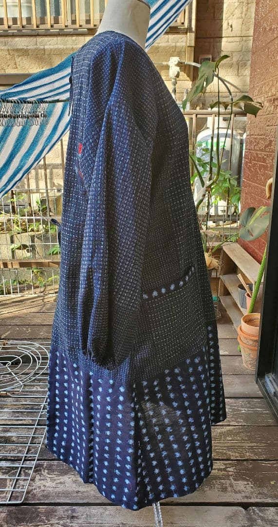 久留米絣の割烹着、エプロン