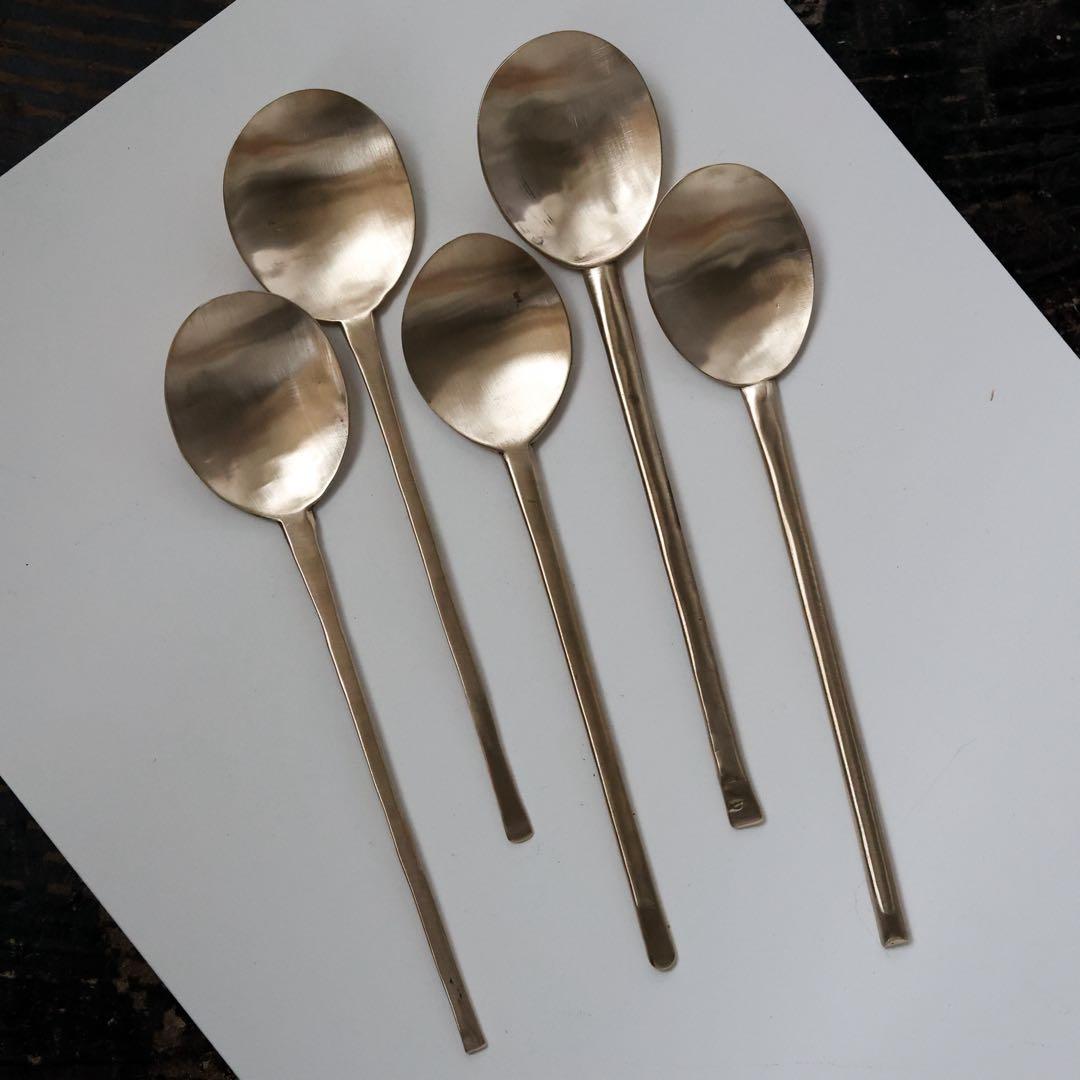 スッカラ チョッカラ 真鍮 韓国 李朝 古道具 スプーン 骨董 カレー 5本