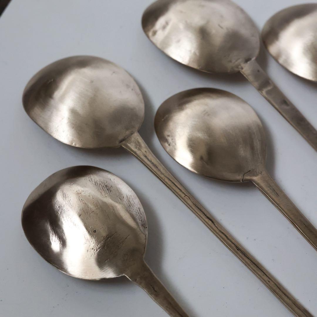 スッカラ チョッカラ 真鍮 韓国 李朝 古道具 スプーン 骨董 カレー 5本