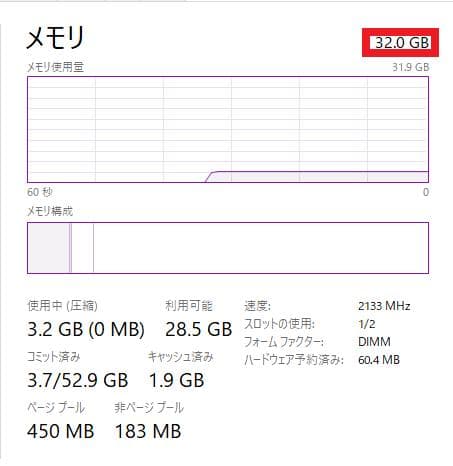 訳アリ! Corsair 32GB x1 DDR4 2133MHz