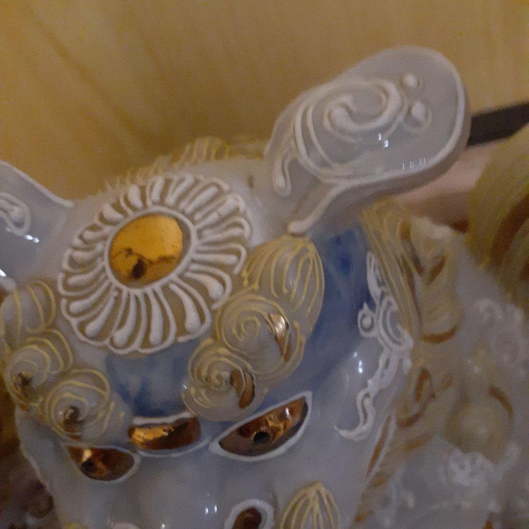 M*5様 ★特別セール★久谷焼シーサー置物、狛犬、久谷玉乗り獅子ペア(2)