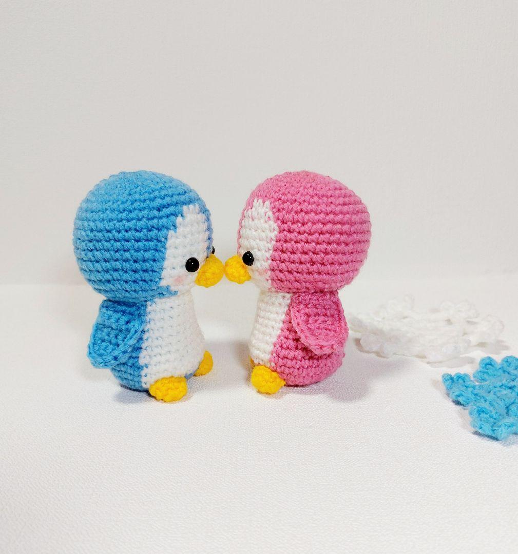 あみぐるみ　ぺんぎん　2体セット　ハンドメイド