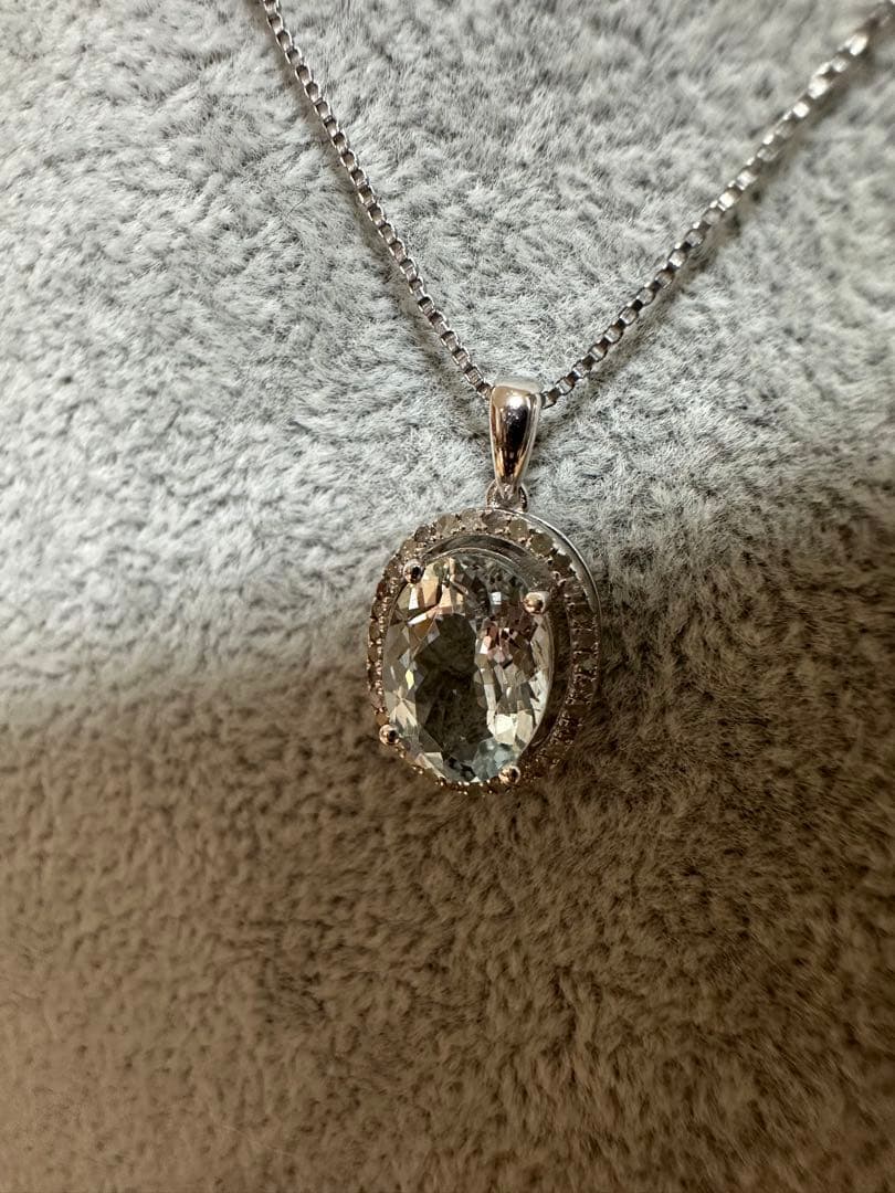 天然アクアマリン3 ct￼ 金具S 925ペンダントトップ 鑑定書付き