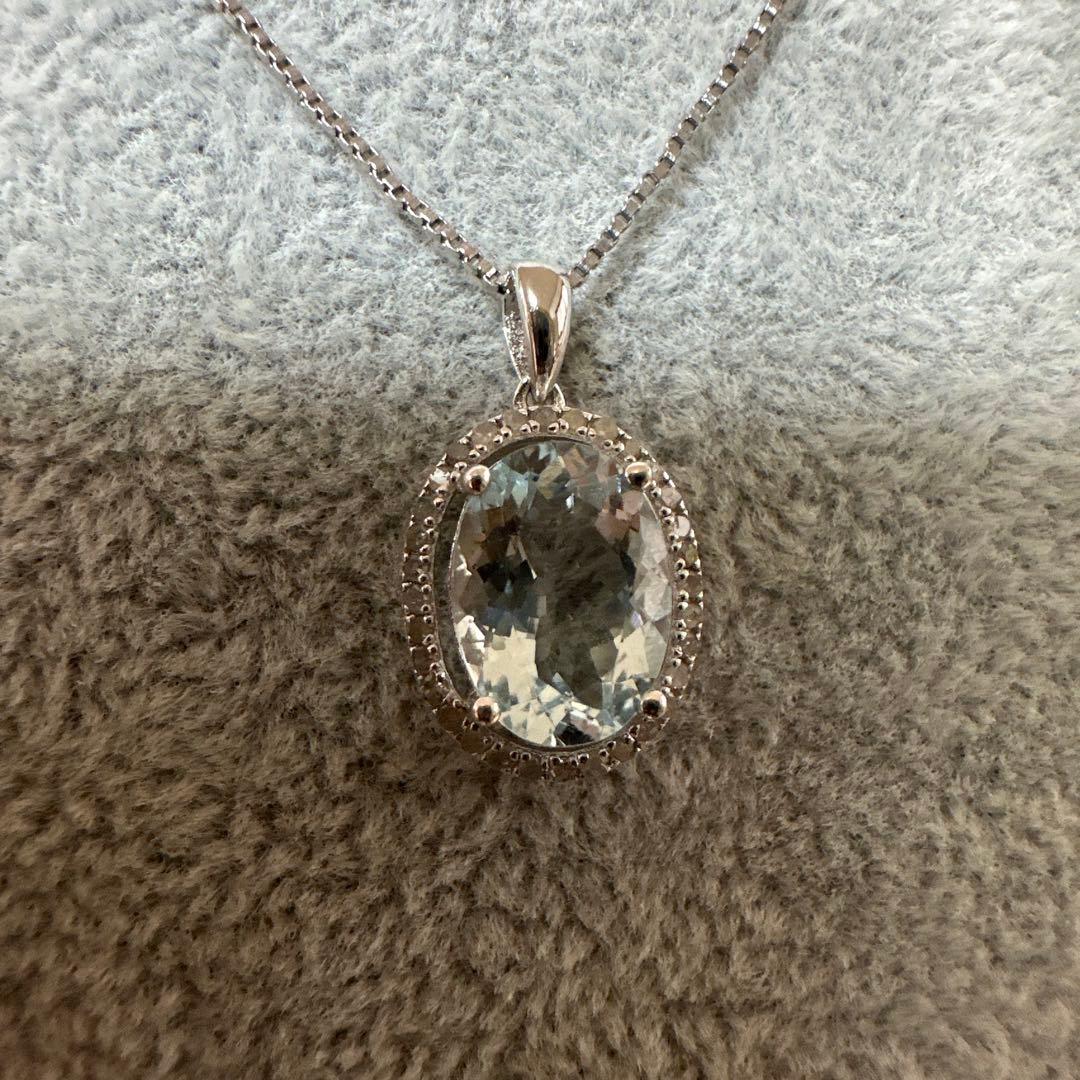 天然アクアマリン3 ct￼ 金具S 925ペンダントトップ 鑑定書付き