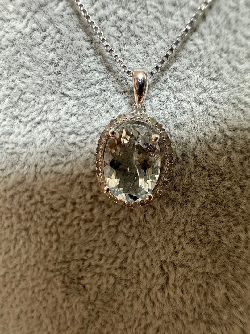 天然アクアマリン3 ct￼ 金具S 925ペンダントトップ 鑑定書付き