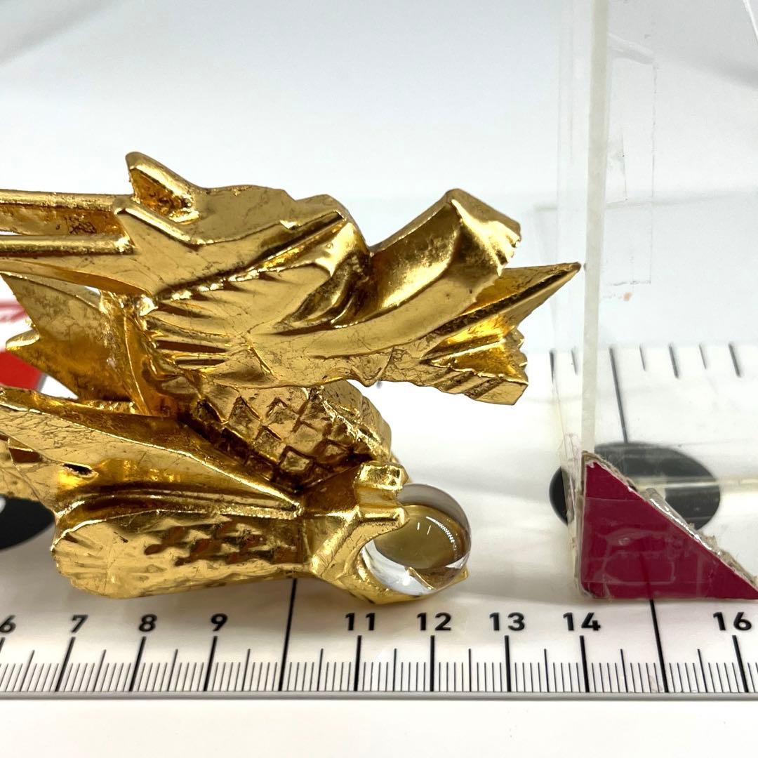 端午の節句　飾竜頭木彫金箔張り水晶玉付き