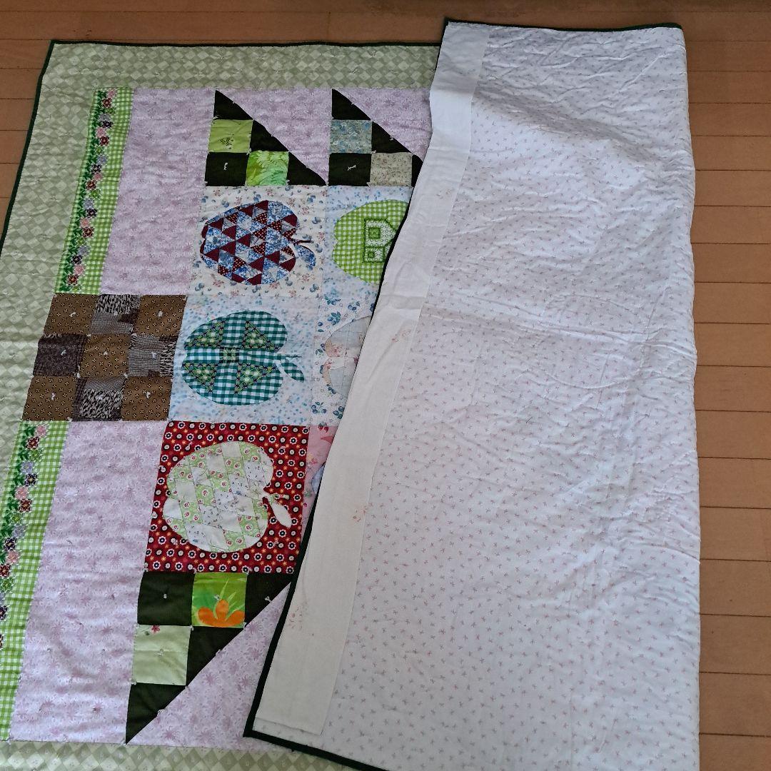 ハンドメイド　パッチワーク　タペストリー　飾り　ツリー　りんご　特大　クリスマス