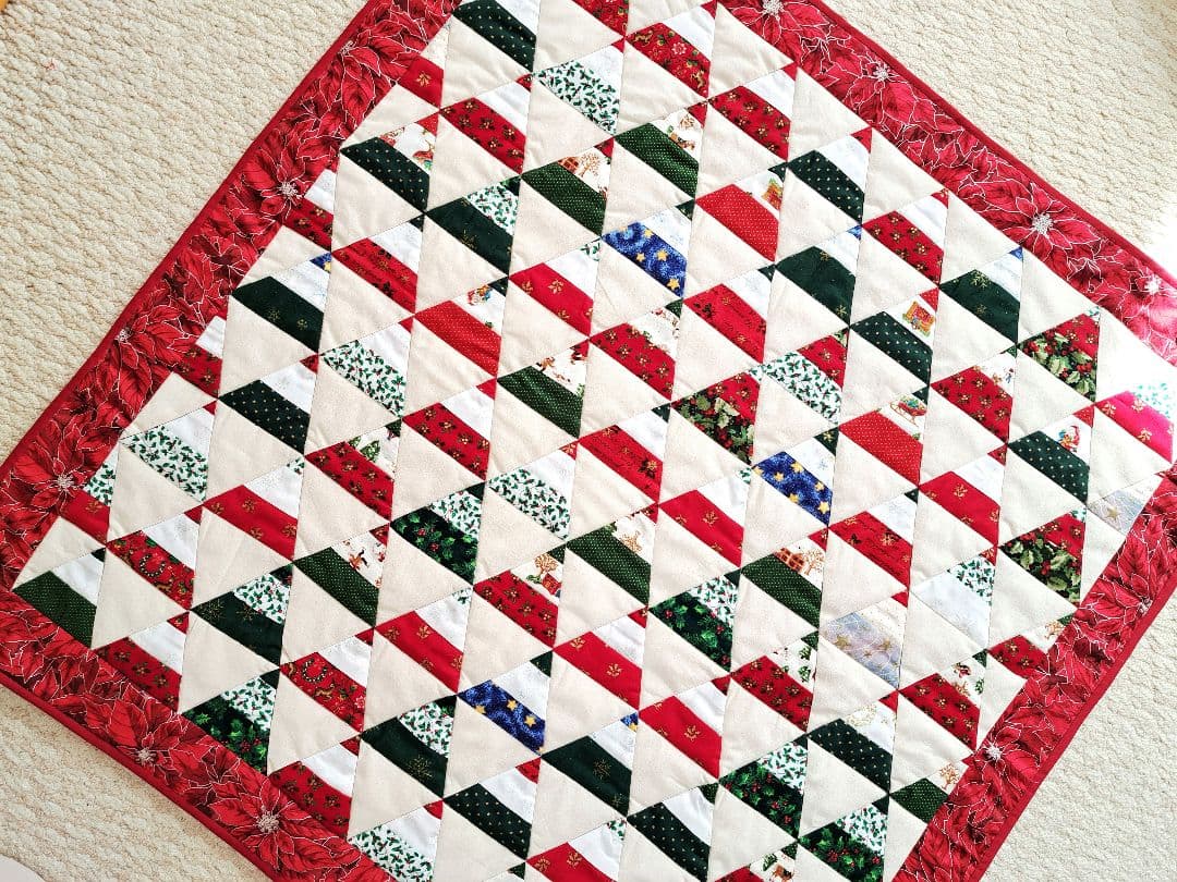 ハンドメイド　パッチワークX'masタペストリー