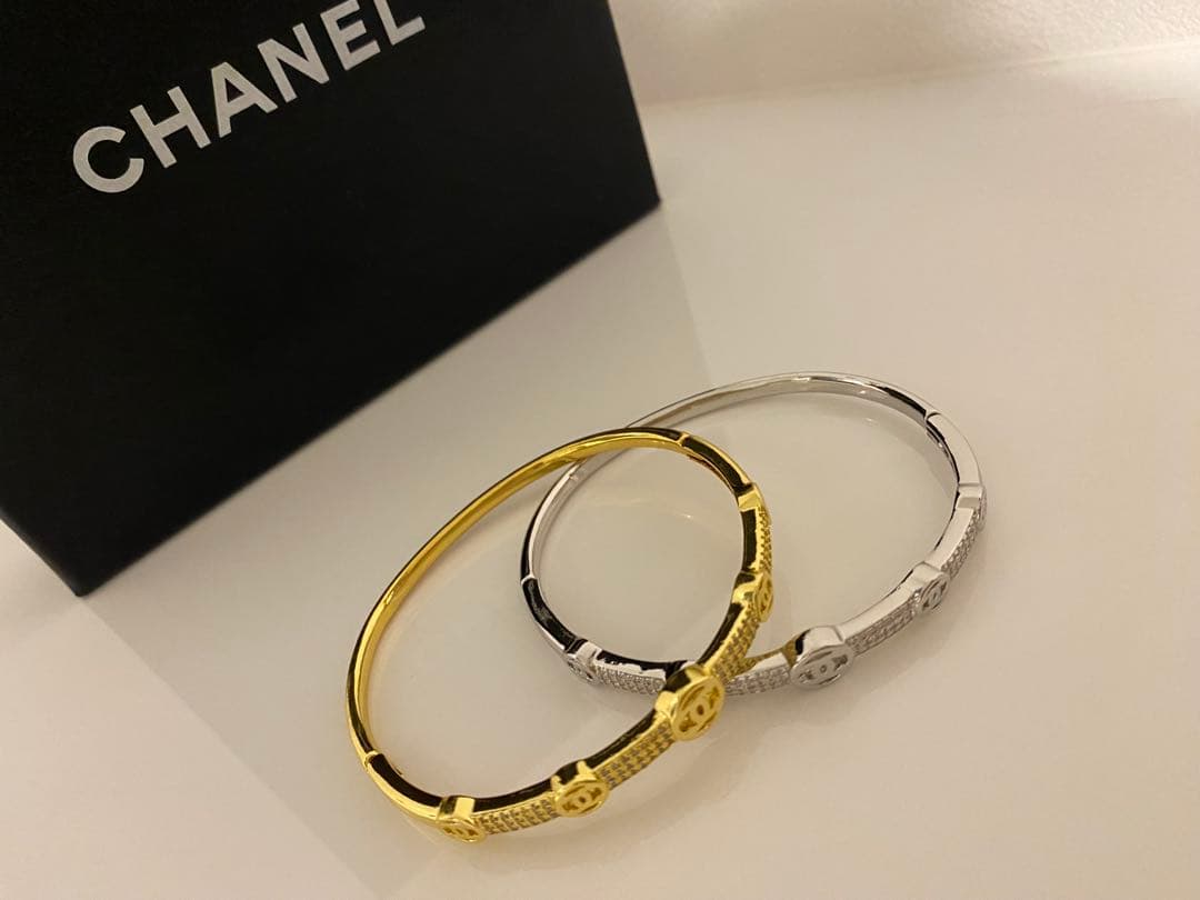 CHANEL バングル 2本セット ゴールド シルバー