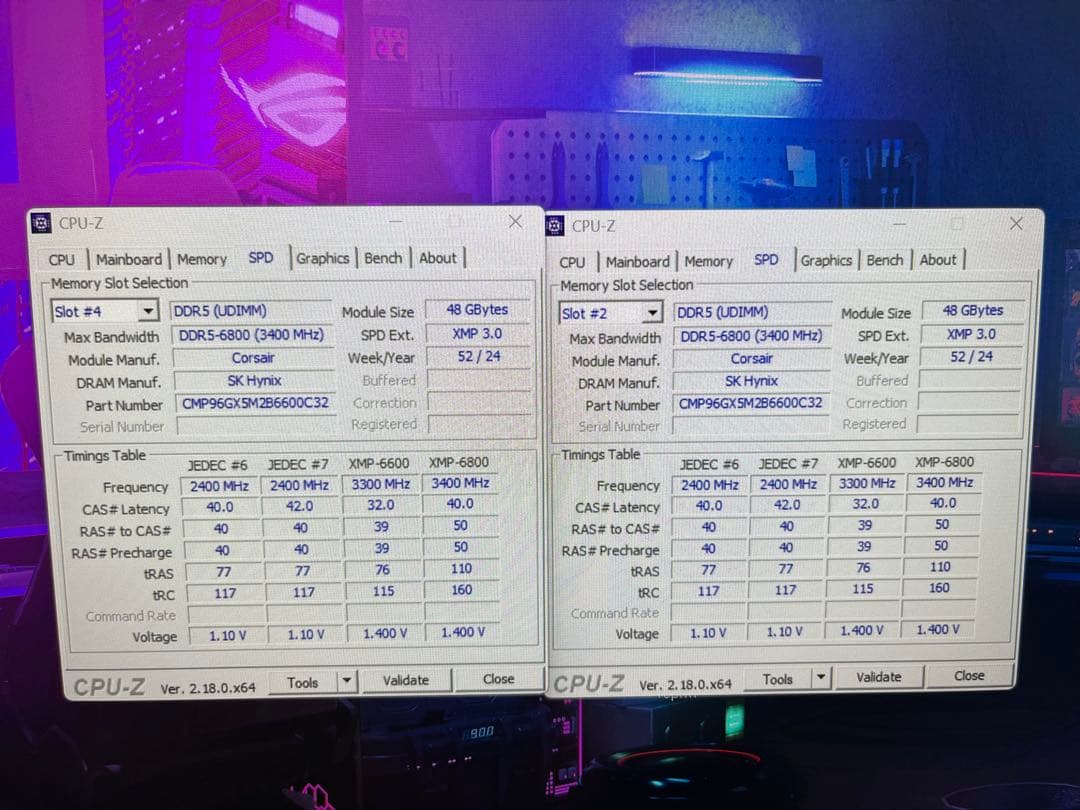 メモリー Dominator Titanium DDR5 96Gb 6800Mhz