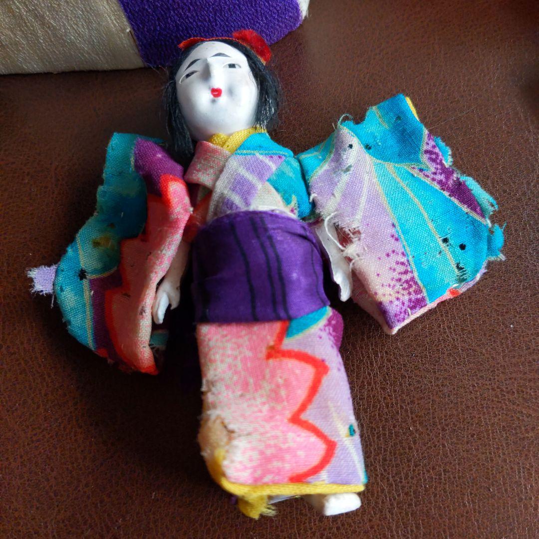 縮緬細工箱入り袖人形4体　検)市松人形・アンティークドール