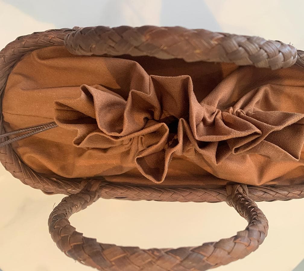 山葡萄籠バッグ 一番皮 乱れ編み 大容量 巾着内布