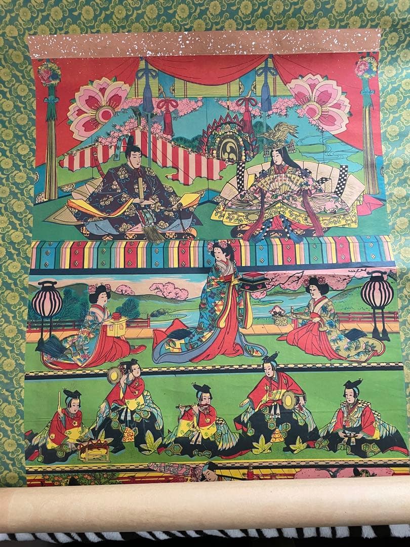 ひな祭り 掛け軸 伝統的な絵柄