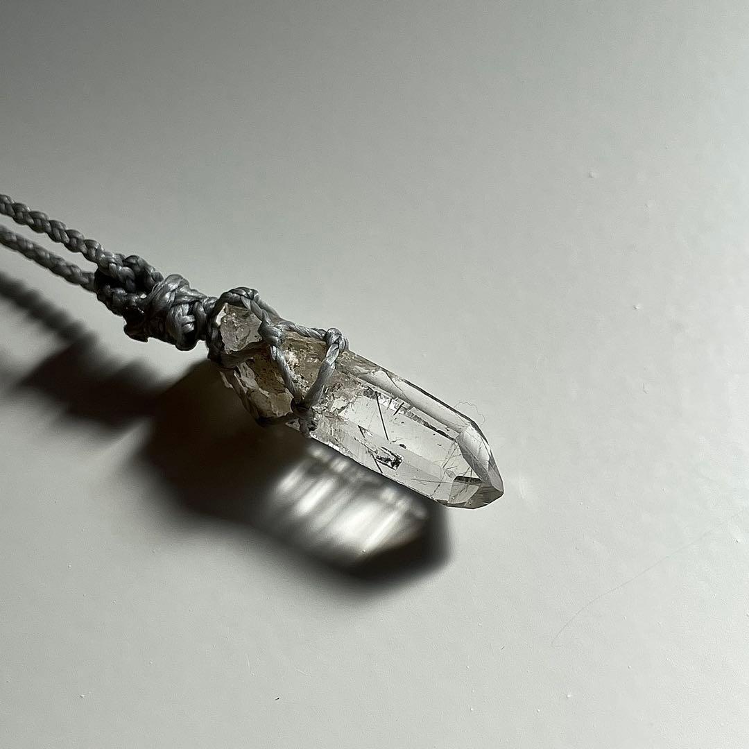 ヒマラヤ水晶 ガネッシュヒマール ＊ マクラメペンダント ネックレス 30