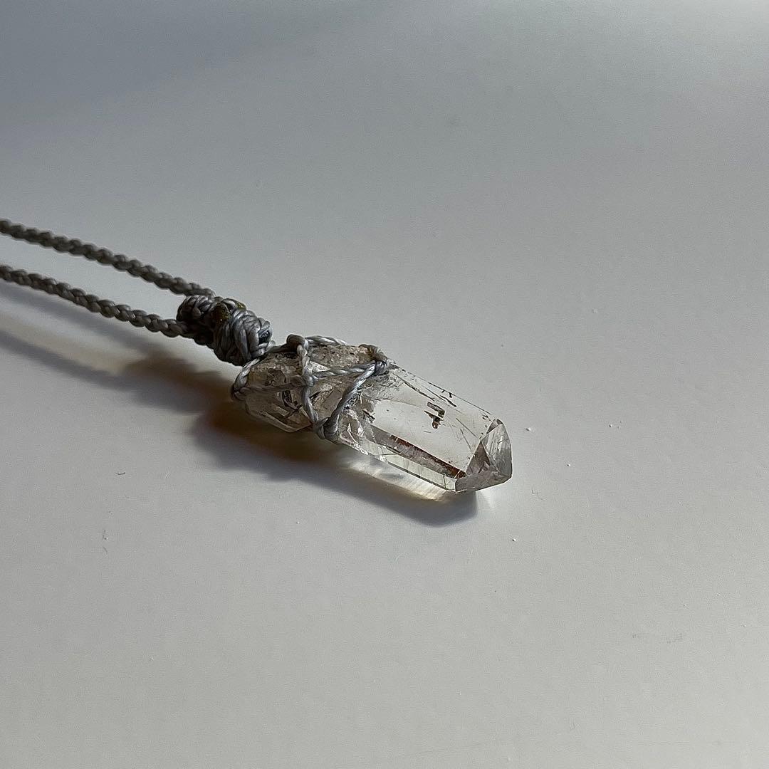 ヒマラヤ水晶 ガネッシュヒマール ＊ マクラメペンダント ネックレス 30