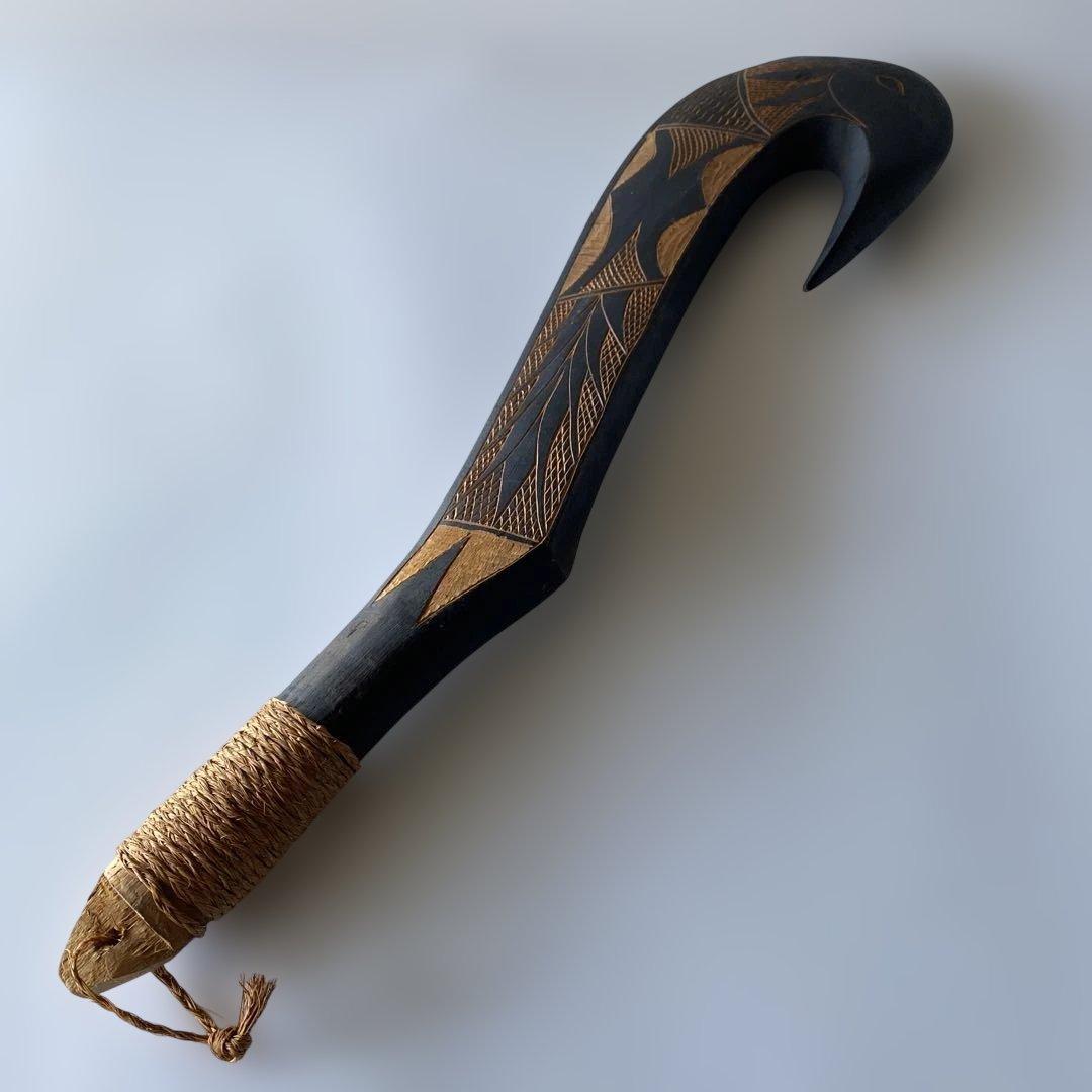 60cm 木彫り オブジェ ヴィンテージ ミッドセンチュリー ポリネシア