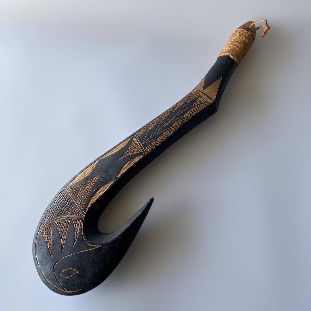 60cm 木彫り オブジェ ヴィンテージ ミッドセンチュリー ポリネシア