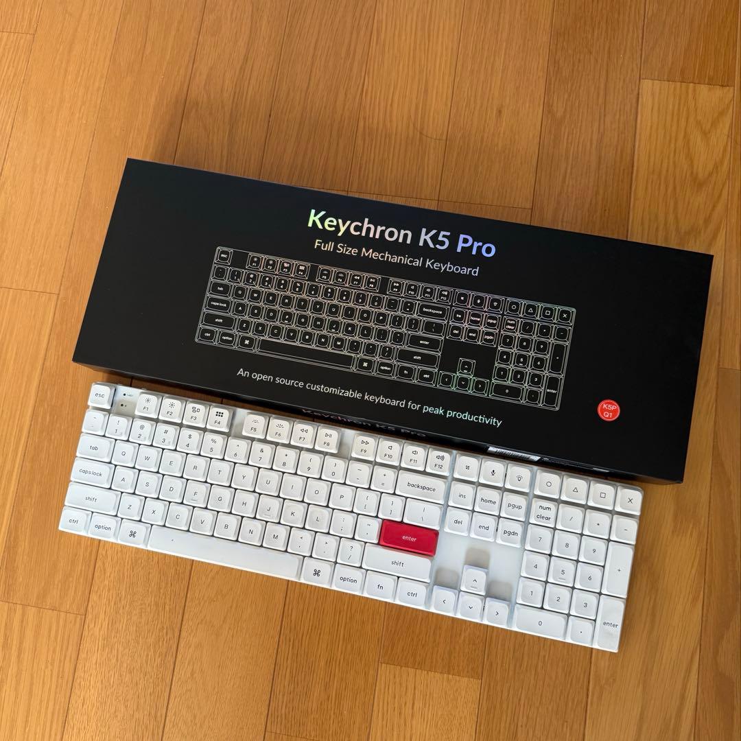 【訳あり】Keychron K5 Pro US配列ホワイト　RGBモデル（赤軸）