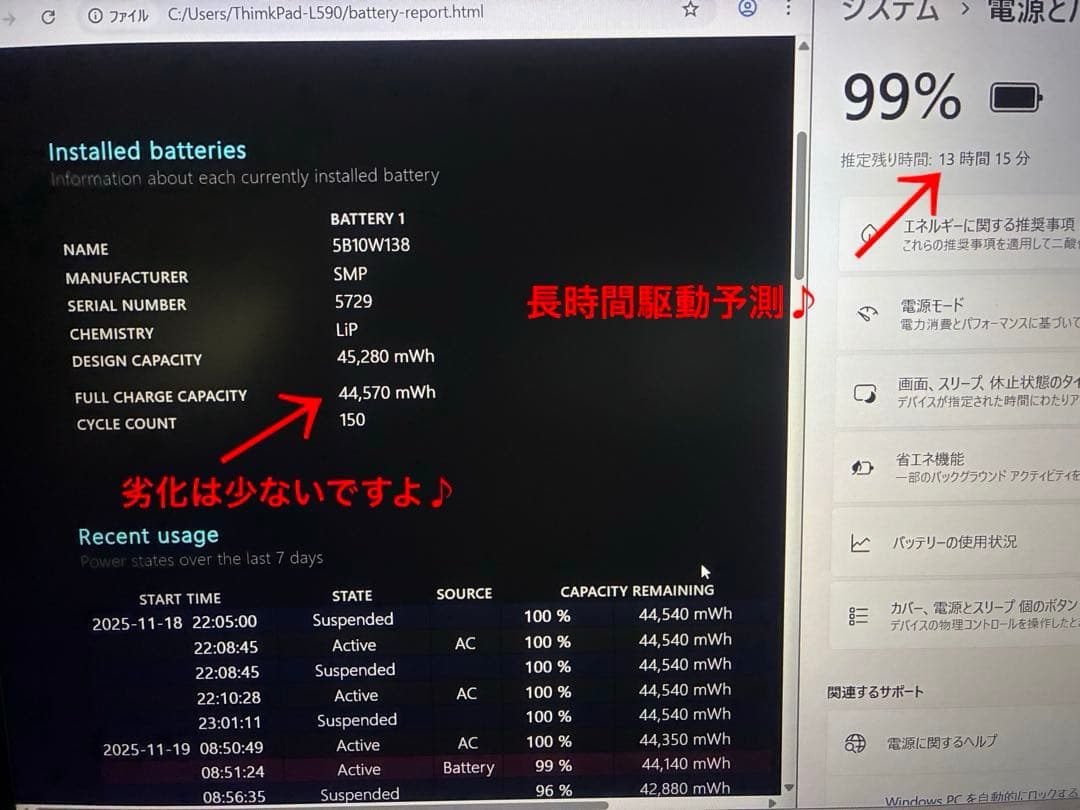 Lenovo ThinkPad 15 L590 テンキー、Office付き