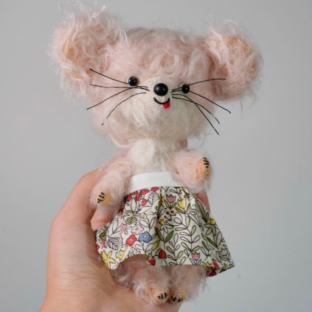 いちごミルクアイスマウス ネズミ アーティストベア ぬいぐるみ 海外作家様 鼠