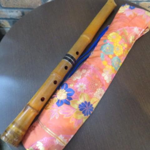 和楽器　尺八　龍風　在銘　竹製　全長約52センチ