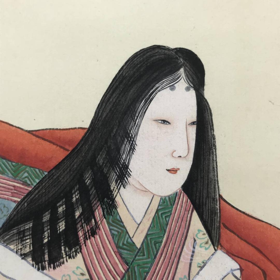【複製】作者不詳/小野小町画賛/美人画/工芸品/掛軸/名家伝来/AC-449