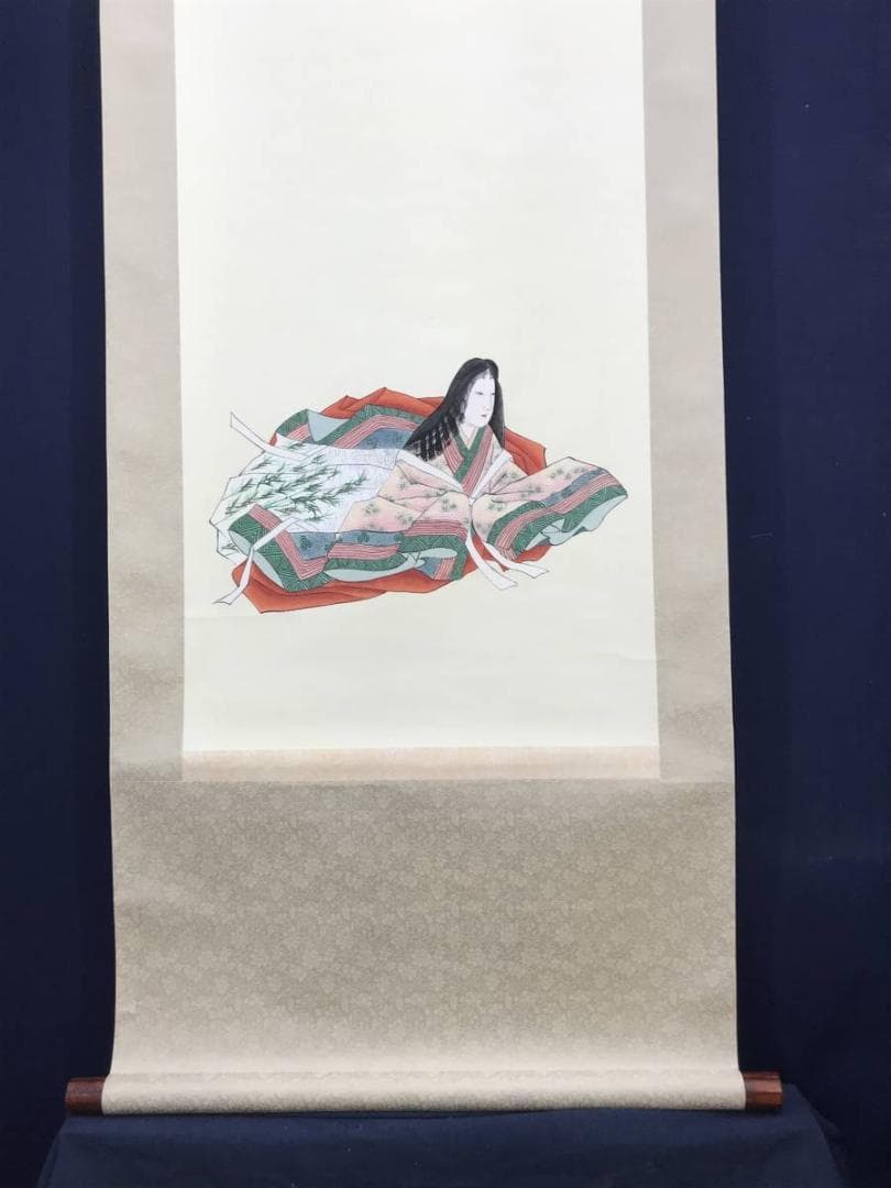 【複製】作者不詳/小野小町画賛/美人画/工芸品/掛軸/名家伝来/AC-449