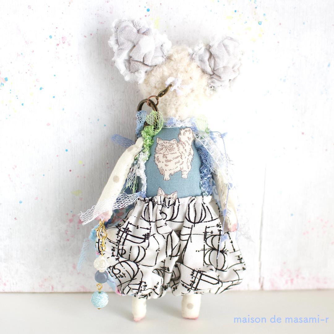 白猫（オッドアイ）のミニぬいぐるみ 15cm バックチャーム付き moda