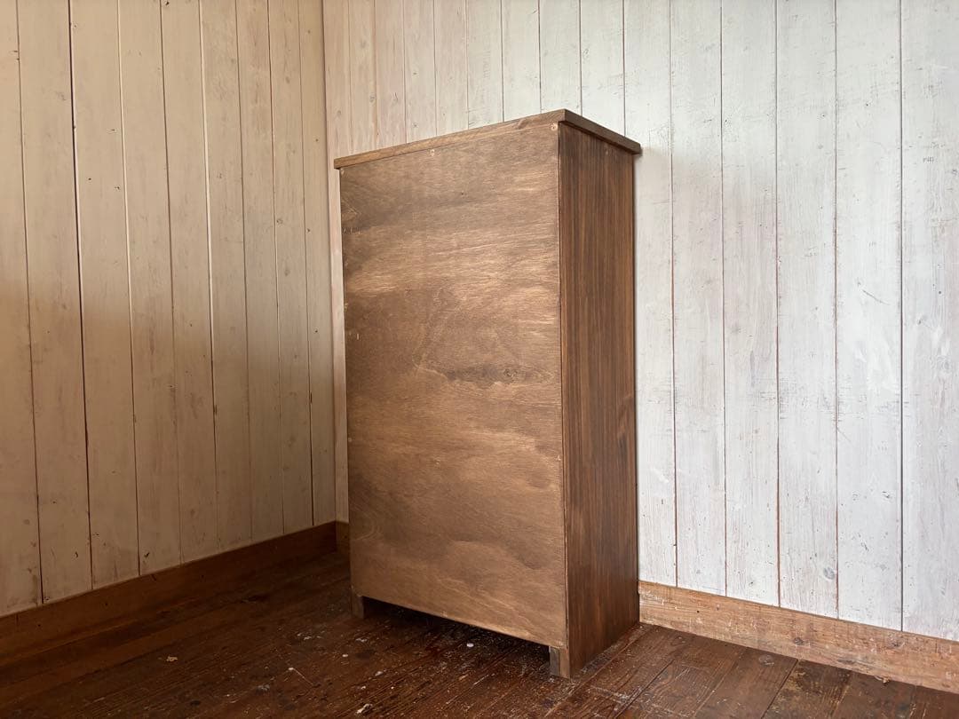 静かに閉まる30リットルパッタンゴミ箱　無垢材ハンドメイド家具