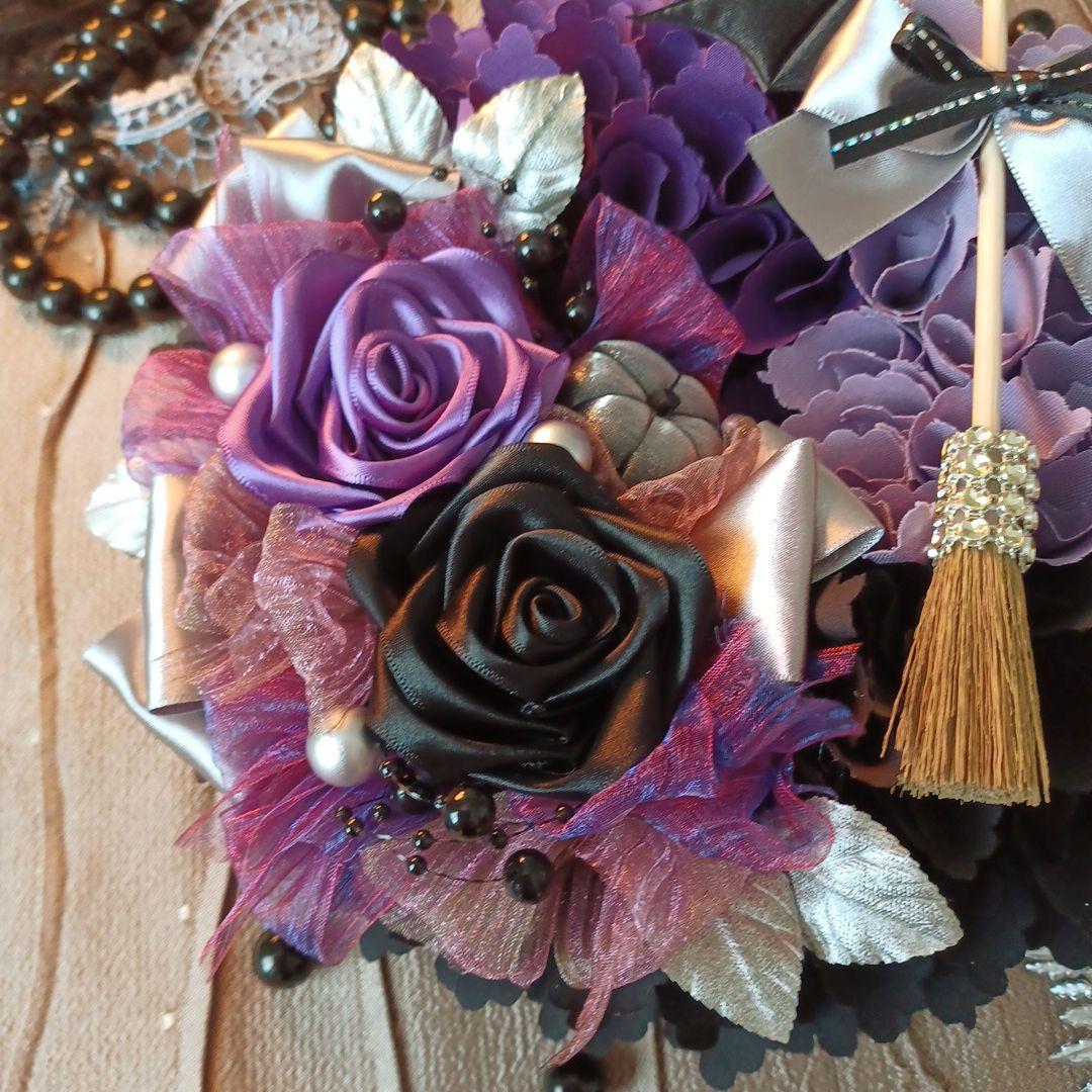 ＊566.643.653＊布リース　ハロウィンリース　インド刺繍リボン