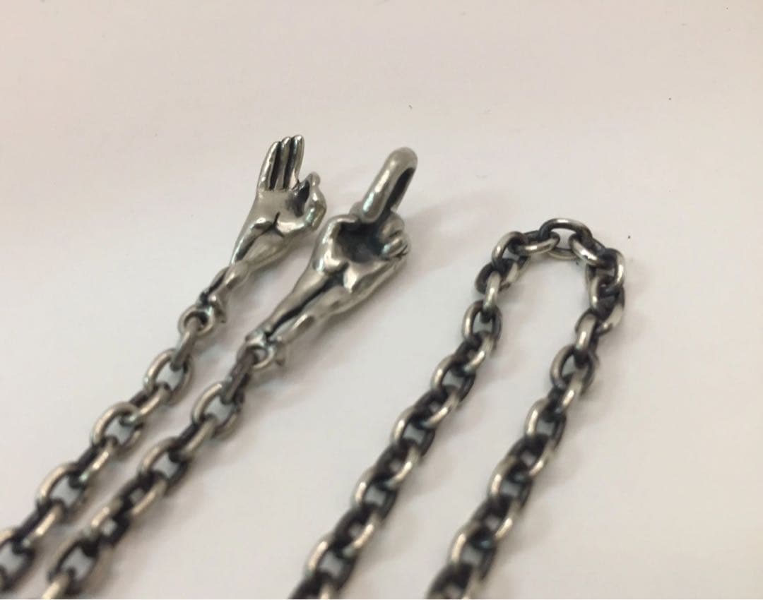 ❤️ック レスチェーン 丸1.0φ 50cmラブ ネックレス ハンドサイン